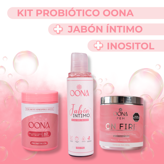 Probióticos + jabón íntimo + inositol